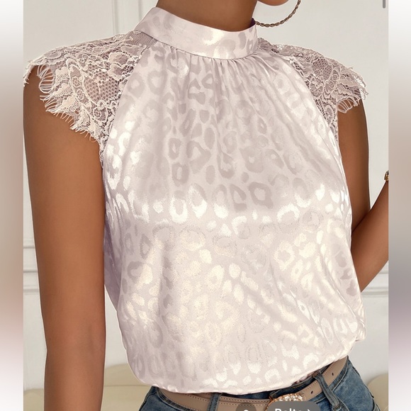 Tops - Classic Elegant Eyelash Lace Sleeve Top Blouse Shirt
